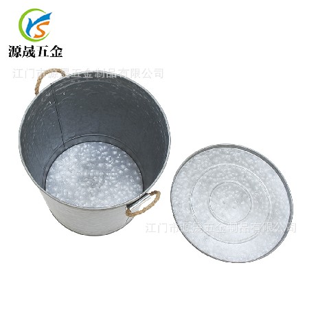 北歐垃圾桶鐵制圓桶形鐵藝收納桶戶(hù)外有蓋金屬鐵垃圾簍復(fù)古垃圾桶