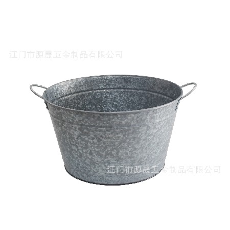 鐵桶廠(chǎng)家出口歐美鐵制金屬冰桶酒吧啤酒冰桶雙耳圓形鍍鋅冰桶定制