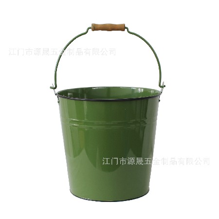 跨境歐式家用水桶鍍鋅板鐵桶復古圓形鍍鋅桶白鐵皮金屬桶可定制