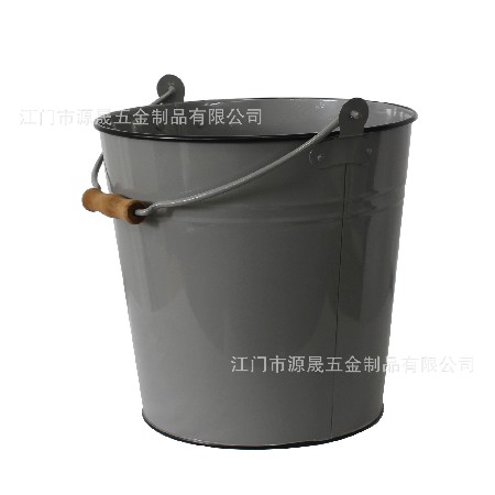 跨境歐式家用水桶鍍鋅板鐵桶復古圓形鍍鋅桶白鐵皮金屬桶可定制