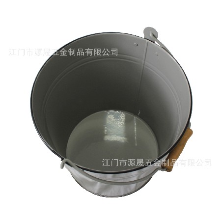 跨境歐式家用水桶鍍鋅板鐵桶復古圓形鍍鋅桶白鐵皮金屬桶可定制