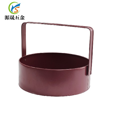 鍍鋅鐵提籃浴室收納廚房金屬收納籃子圓形廚房?jī)?chǔ)物籃收納筐收納籃
