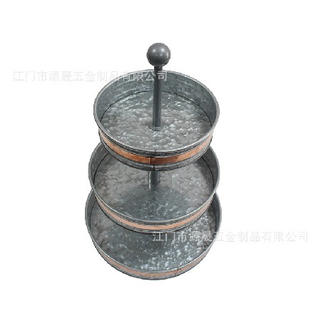 亞馬遜小號包銅邊三層點(diǎn)心架水果盤蛋糕架歐式金屬鐵藝三層蛋糕盤