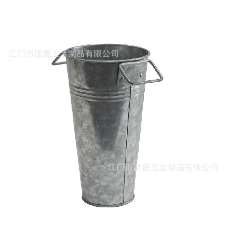 廠家定制鐵藝花桶 雙耳歐式插花復古做舊高花桶鐵花桶 鐵皮花桶