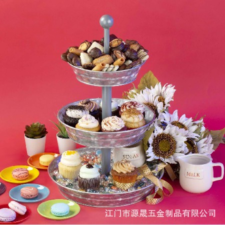 小號金屬三層蛋糕盤架子點(diǎn)心架水果盤蛋糕盤蛋糕架三層鐵藝果盤