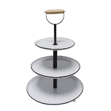 Party supplies decoration white metal 3 tier wedding cake stand set for sale