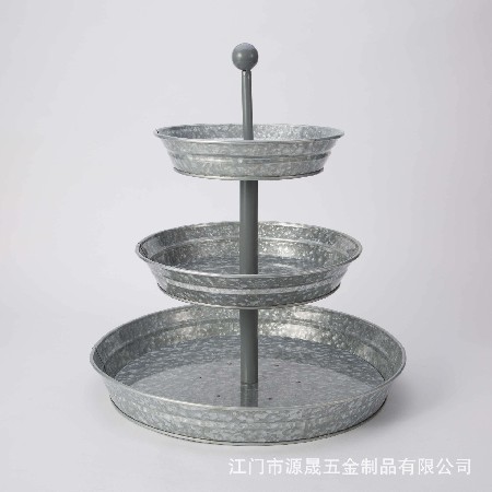 廠家定制金屬工藝品 婚慶生日派對(duì) 三層歐式鐵藝蛋糕架蛋糕盤