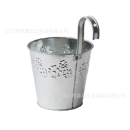 沖花帶掛鉤花桶 可定制 鐵皮花桶掛鉤  陽(yáng)臺(tái) 掛鉤花盆