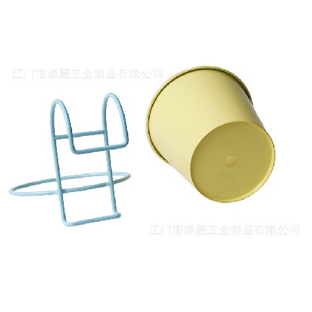 歐式鐵藝花盆陽臺(tái)菜園花器鍍鋅鐵皮花桶 鐵制可拆掛鉤花盆