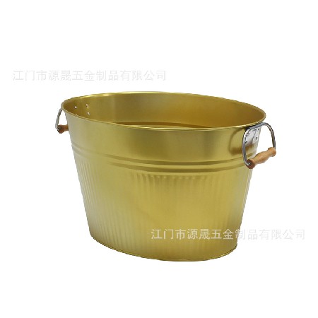 定制 新款 冰桶不銹鋼 加厚雙耳金屬?gòu)V告促銷酒吧橢圓干冰桶