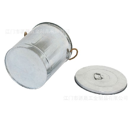 跨境鍍鋅鐵皮垃圾桶時尚家用外貿(mào)創(chuàng)意家居日用品麻繩帶蓋大垃圾桶