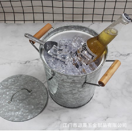 供應鍍鋅鐵冰桶雙層冰桶啤酒桶冰塊冰粒帶蓋冰桶鐵冰桶