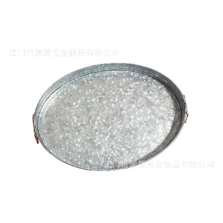 定制美式鄉(xiāng)村金屬鐵盤 紅銅包邊鍍鋅復古做舊鐵皮托盤 歐式托盤