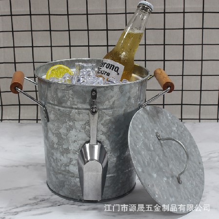 供應鍍鋅鐵冰桶雙層冰桶啤酒桶冰塊冰粒帶蓋冰桶鐵冰桶